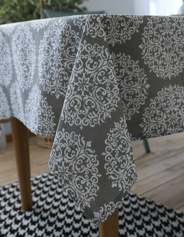 Simple Modern Gray Rectangular Tablecloth