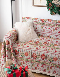 Christmas Jacquard Thick Vintage Sofa Throw