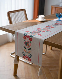 Bohemian Printed Tassel Table Runner