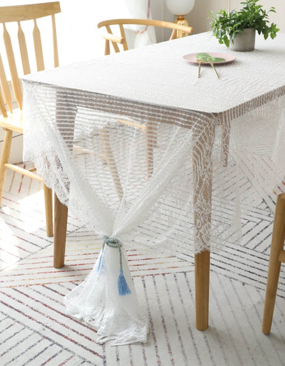 Nordic Style Eyelash Lace Tablecloth