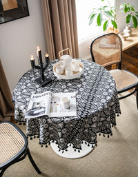 Black Geometric Double Sided Thickened Tablecloth