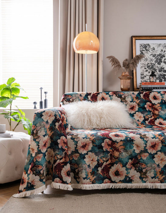 American Country Style Floral Thick Sofa Cover