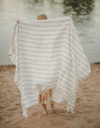Bacteriostat Summer Stripe Linen Beach Towel