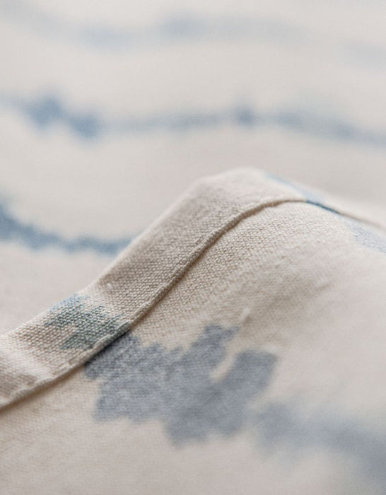 Blue Stripe Dyed Cotton Linen Household Tablecloth