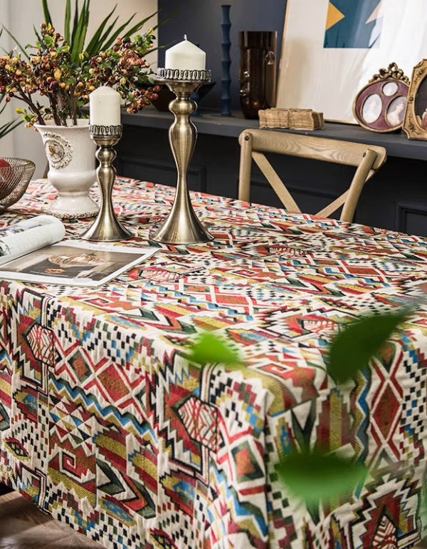 Bohemian Jacquard Cotton And Linen Tablecloth