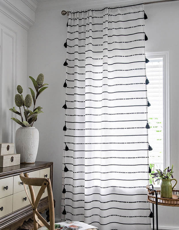 Bohemian Striped Tassel Curtains