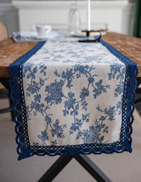 China Porcelain Pattern Blue Printed Table Runner
