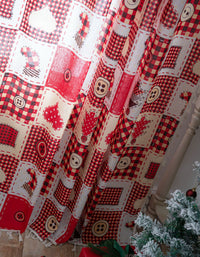 Cortinas de algodón puro de color rojo con estilo navideño