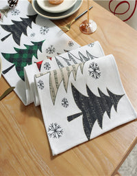 Christmas Tree & Snowflake Pattern Table Runner