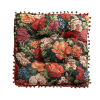 Classic Tapestry Floral Cushion with Decorative Edging