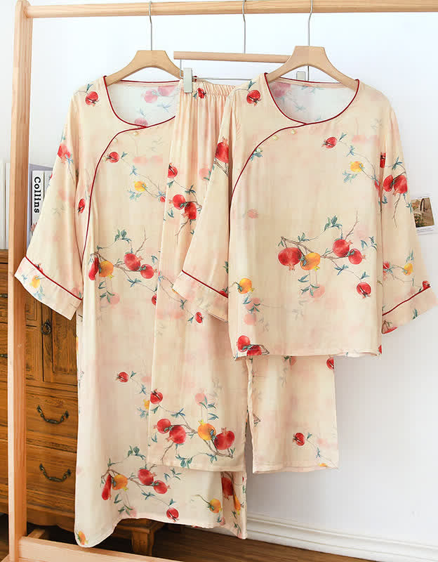 Comfortable Elegant Floral Print Sleepwear Set