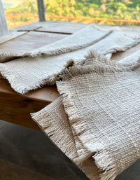Textured Cotton Linen Raw Edge Placemat