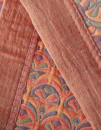 Cotton Mixed Color Square Pattern Reversible Quilt Blanket