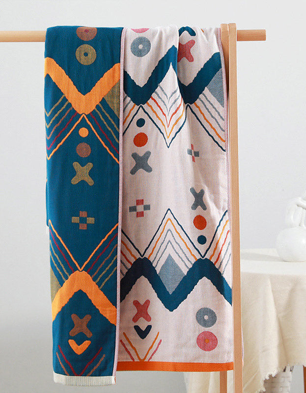 Cotton Morocco Style Wave Pattern Bath Towel Beach Towel