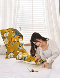 Cotton White Flower Pattern Cushion Cover ( 2 PCS)