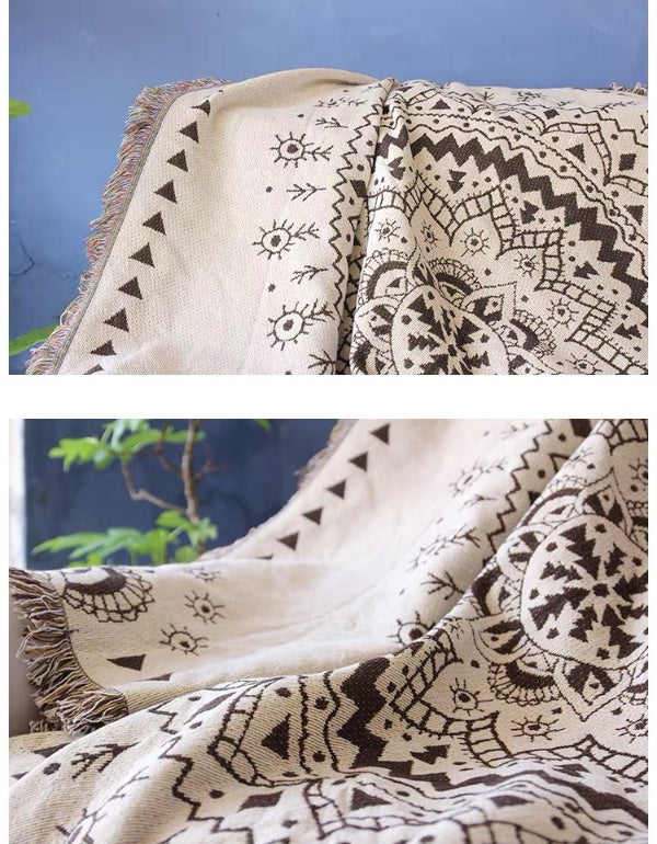 Countryside Exotic Casual Thick Cotton Thread Decorative Sofa Blanket