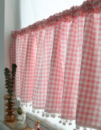 Countryside Style Plaid Half Curtains