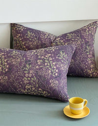 Elegant Botanical Purple Floral Bedding Set (4PCS)