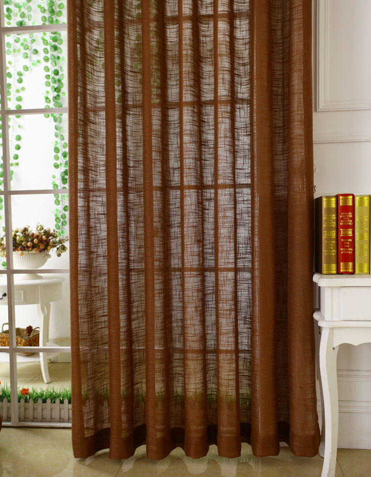 Elegant Brown Linen Curtain