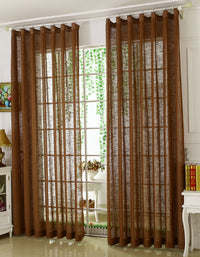 Elegant Brown Linen Curtain