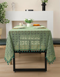 Elegant Vintage Boho Lace Tablecloth with Tassels