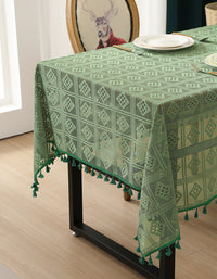 Elegant Vintage Boho Lace Tablecloth with Tassels