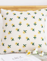 Embroidered Daisy Cushion Cover