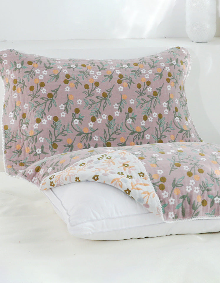Floral Cotton Gauze Cushion Cover ( 2 PCS)