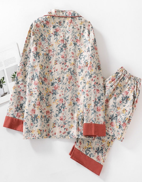 Forest Floral Pure Cotton Long-Sleeved Homewear Suit