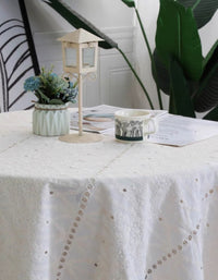 French Palace Style Cotton Embroidered Hollow Tablecloth