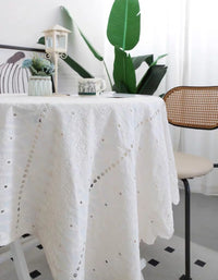 French Palace Style Cotton Embroidered Hollow Tablecloth