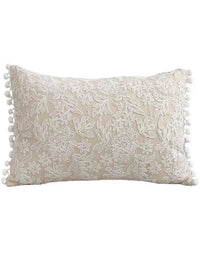 French Pastoral Vintage Off-White Lace Cushion Cover