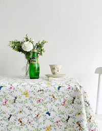 Fresh Dragonfly Butterfly Waterproof Table Cloth