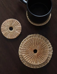 Handmade Autumn Rattan Weaving Hollow Placemat