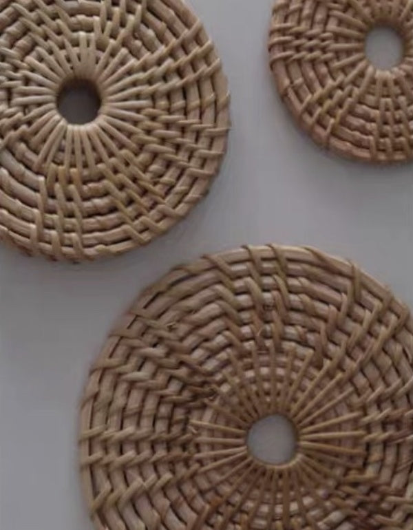 Handmade Autumn Rattan Weaving Hollow Placemat