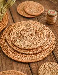 Handmade Rattan Woven Circular Placemat