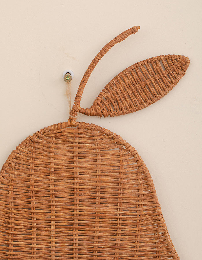 Handmade Woven Rattan Pear Shape Multifunctional Wall Basket