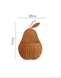 Handmade Woven Rattan Pear Shape Multifunctional Wall Basket