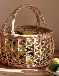 Handmade Woven Wicker Decorative Functional Storage Basket