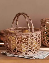 Handmade Woven Wicker Decorative Functional Storage Basket