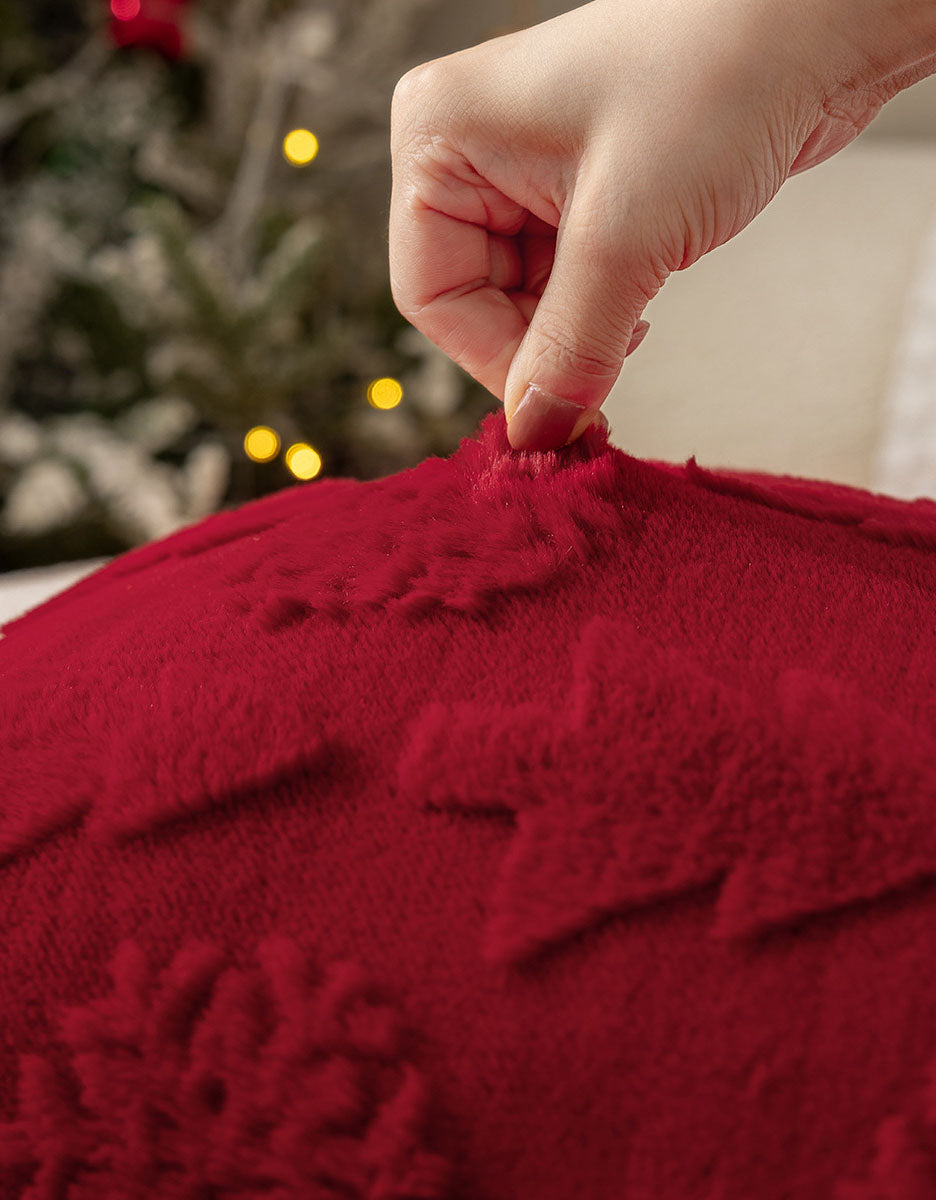 Jacquard Snowflake Christmas Tree Cushion Cover