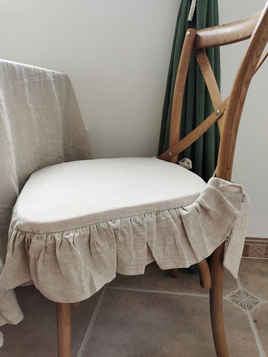 Lotus Lace Linen Chair Cushion