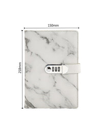 A5 Marble Surface Leather Skin Lock Notebook