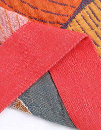 Multicolor Persimmon Cotton Gauze Reversible Bedcover Sofa Blanket