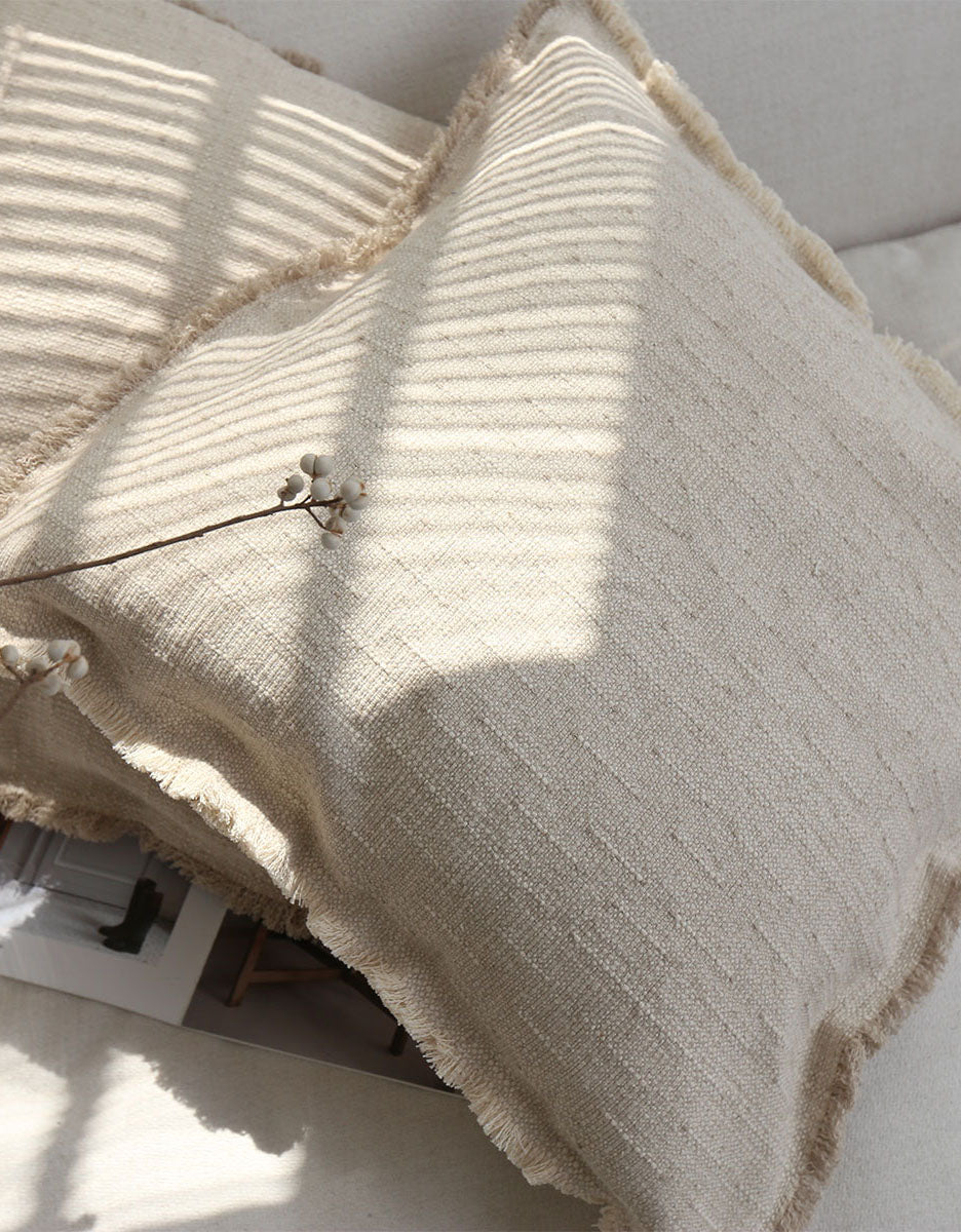 Natural Pure Linen Thick Rough Texture Pillowcase