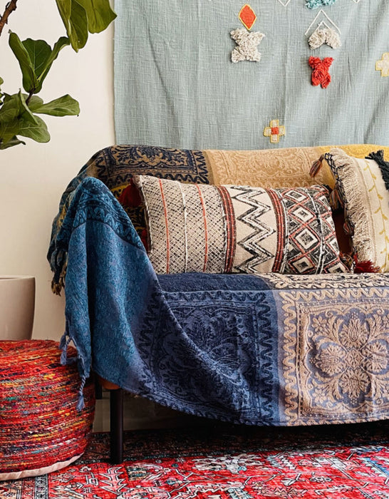 Nepal Vintage Knitted Blanket Sofa Cover
