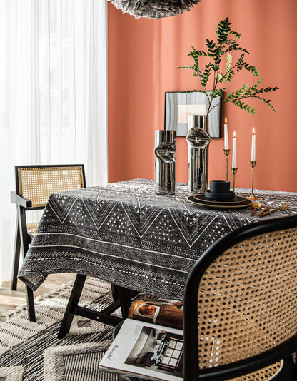 Africa Pattern Print Cotton Linen Tablecloth