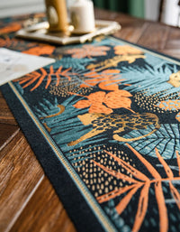 Vintage Tropical Plant Pattern Table Runner