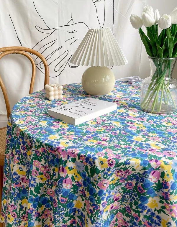 Oil Painting Tulip Floral Table Cloth