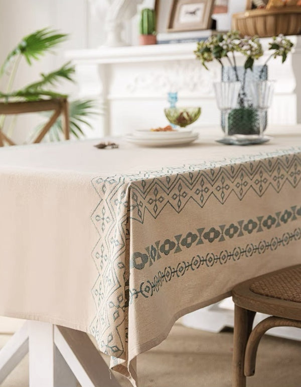 Pastoral Embroidered Cotton And Linen Tablecloth